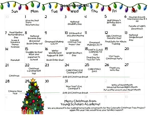 Young Scholars Academy 12-14 Calendar