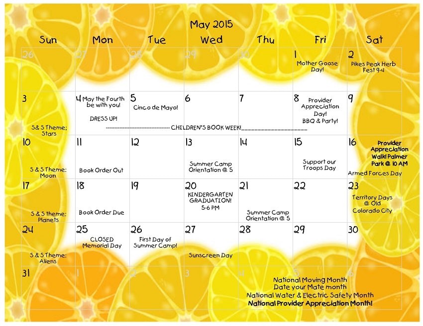 Young Scholars Academy Calendar 05-2015