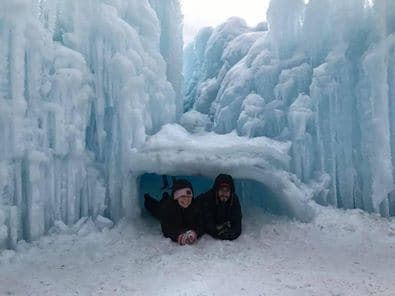 Under ice in winter