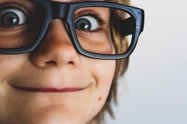 Preschooler wearing glasses