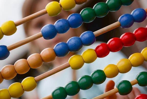 child using abacus