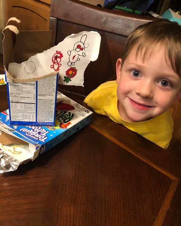 child with a craft