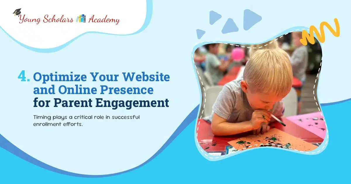 optimize your website and online presence for parent engagement